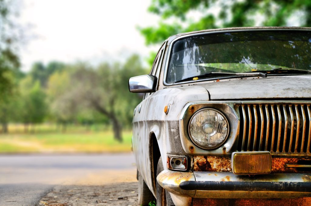 old run down car